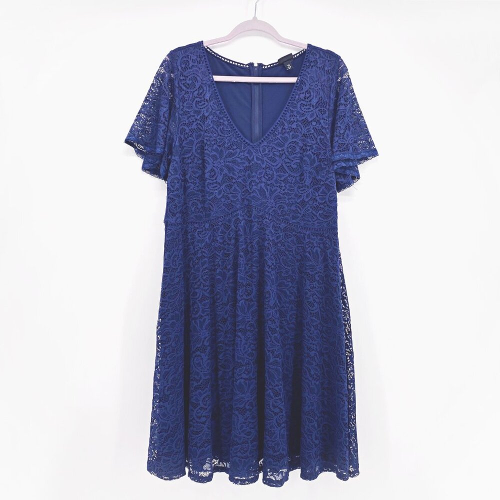 Torrid Navy Lace V-Neck Mini Dress